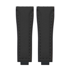 维瑞亚编织纹面橡胶表带适用于迪通拿126500配不锈钢头粒一对