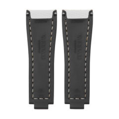 维瑞亚编织纹面橡胶表带适用于迪通拿126503配22k间金不锈钢头粒一对