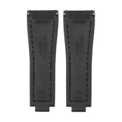 维瑞亚编织纹面橡胶表带适用于迪通拿126500配不锈钢头粒一对