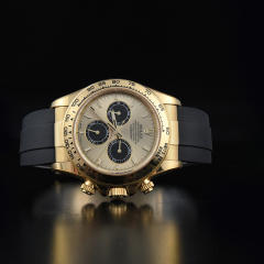 【老款减震胶带+22K包金头粒】维瑞亚橡胶表带适用于迪通拿126508 含904钢 22K包全金色头粒