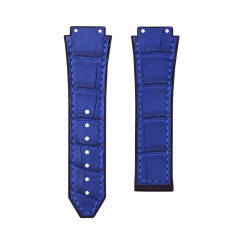 维瑞亚鳄鱼皮间橡胶表带适用于宇舶经典融合计时码表系列44mm表径525