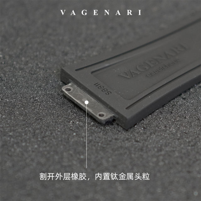 维瑞亚鳄鱼皮间橡胶表带适用于宇舶经典融合计时码表系列44mm表径525