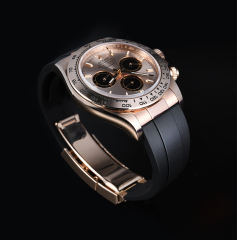 【老款减震胶带】维瑞亚橡胶表带适用于迪通拿126505 含904钢 18K包全玫瑰色头粒