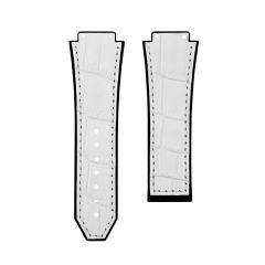 维瑞亚鳄鱼皮间橡胶表带适用于宇舶经典融合计时码表系列44mm表径525