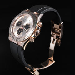 【老款减震胶带】维瑞亚橡胶表带适用于迪通拿126505 含904钢 18K包全玫瑰色头粒