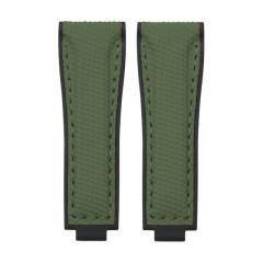 维瑞亚编织纹面橡胶表带适用于劳力士迪通拿126505含18K玫瑰金头粒