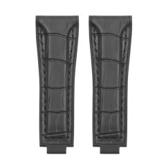 维瑞亚仿真鳄鱼皮面橡胶表带适用于劳力士迪通拿126500含904钢头粒