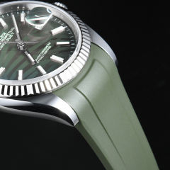 维瑞亚橡胶表带适用于劳力士日志36mm126234 126233五珠链带折叠扣