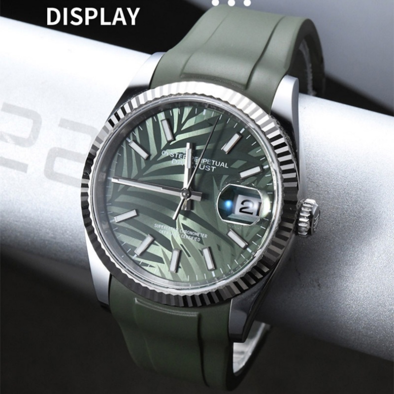 维瑞亚橡胶表带适用于劳力士日志36mm126234 126233五珠链带折叠扣