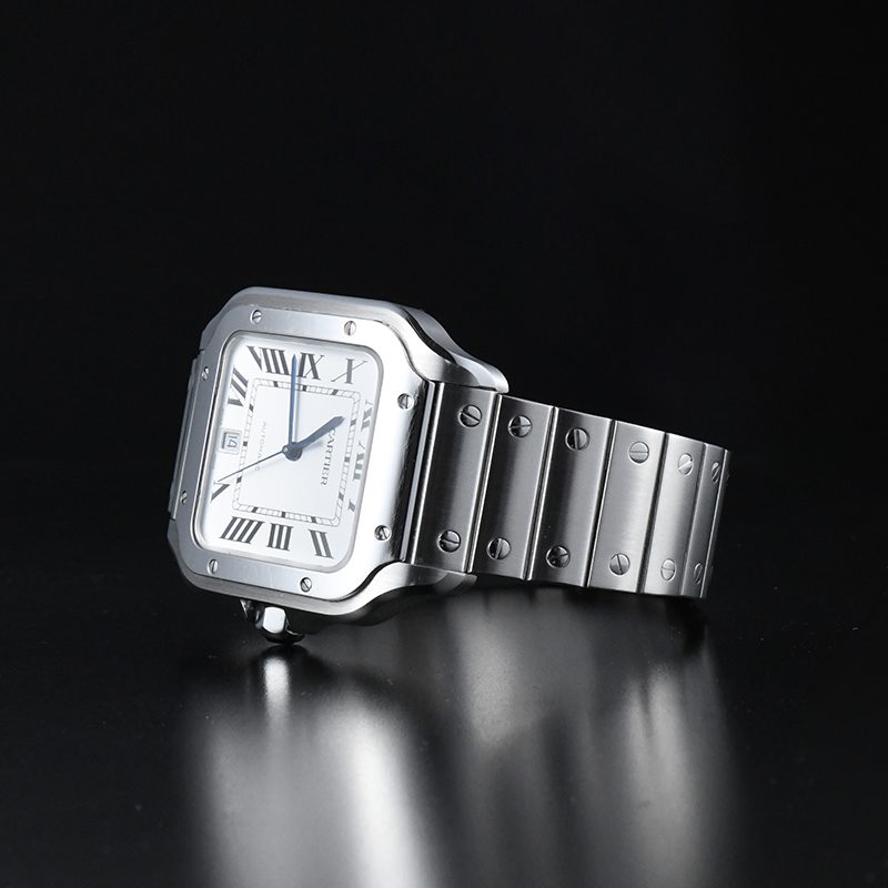 一键快拆316不锈钢表带适用于卡地亚山度士大号39.8mm