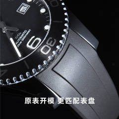 维瑞亚橡胶表带适用于浪琴康卡斯黑武士43mm陶瓷壳L3.784.4.56.9