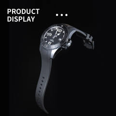 维瑞亚橡胶表带适用于浪琴康卡斯黑武士43mm陶瓷壳L3.784.4.56.9