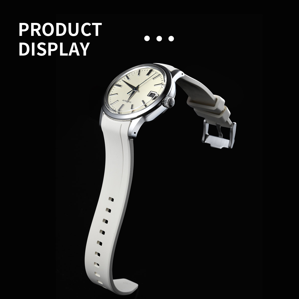 维瑞亚橡胶表带适用于GrandSeiko冠蓝狮gs经典奶油面SBGR261G