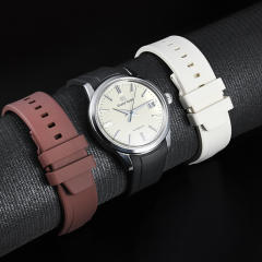 维瑞亚橡胶表带适用于GrandSeiko冠蓝狮gs经典奶油面SBGR261G