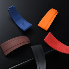 【22K间金头粒+无减震胶带】维瑞亚Vagenari橡胶表带适用于劳力士纵航者42mm含外置头粒 ref.336933