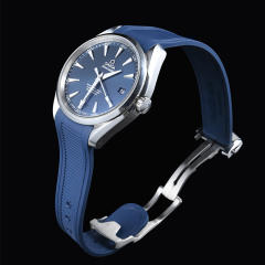 维瑞亚橡胶表带适用于OMEGA老海马150米8500机芯三点钟日历