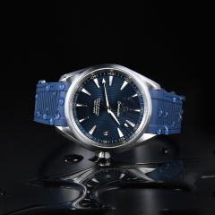 维瑞亚橡胶表带适用于OMEGA老海马150米8500机芯三点钟日历