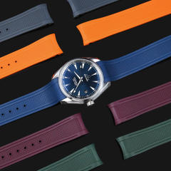 维瑞亚橡胶表带适用于OMEGA老海马150米8500机芯三点钟日历