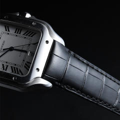 维瑞亚VAGENARI美洲鳄鱼皮表带一键快拆适用于卡地亚山度士39.8mm