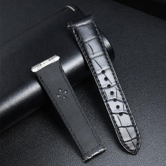 维瑞亚VAGENARI美洲鳄鱼皮表带一键快拆适用于卡地亚山度士39.8mm