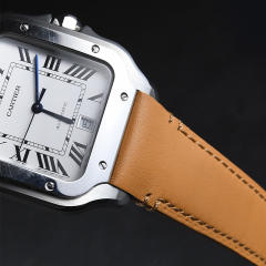 维瑞亚VAGENARI小牛皮表带适用于卡地亚山度士39.8mm