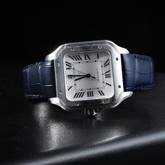 维瑞亚VAGENARI美洲鳄鱼皮表带一键快拆适用于卡地亚山度士39.8mm