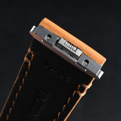 维瑞亚小牛皮皮表带一键快拆适用于卡地亚山度士表径35.1mm