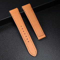 维瑞亚小牛皮皮表带一键快拆适用于卡地亚山度士表径35.1mm