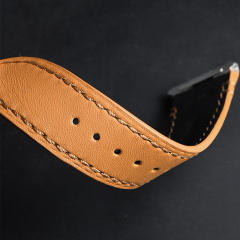维瑞亚小牛皮皮表带一键快拆适用于卡地亚山度士表径35.1mm