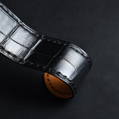 维瑞亚美洲鳄鱼皮表带适用于卡地亚山度士表径41.3mm