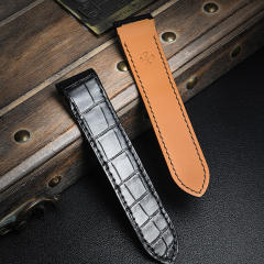 维瑞亚美洲鳄鱼皮表带适用于卡地亚山度士表径41.3mm