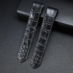 维瑞亚美洲鳄鱼皮表带一键快拆适用于卡地亚山度士表径35.6mm