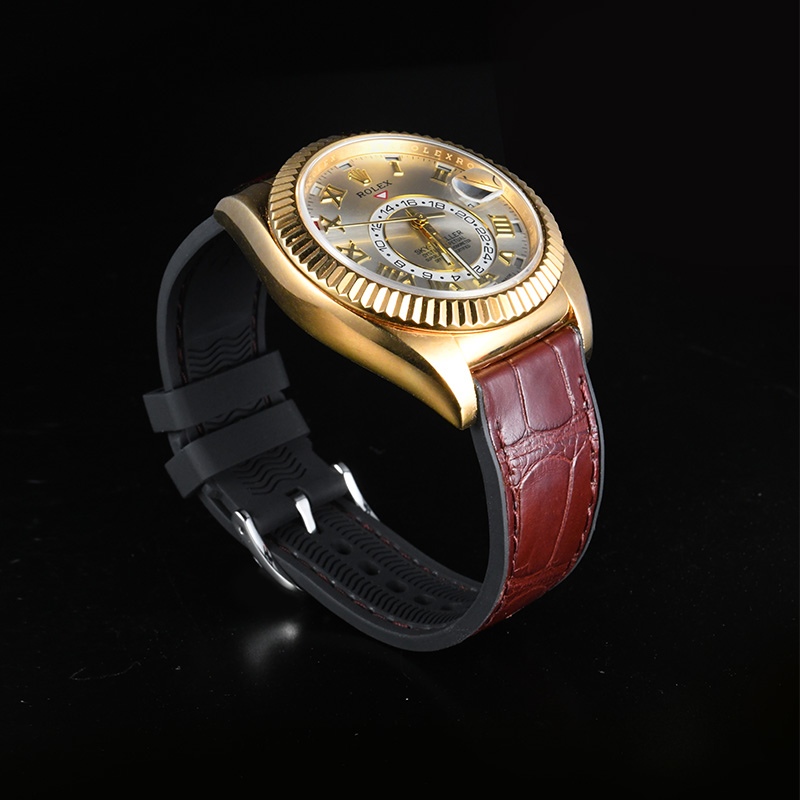 维瑞亚VAGENARI美洲鳄鱼皮间胶表带19.20.21.22.23mm