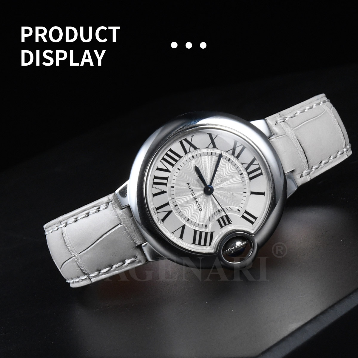 维瑞亚VAGENARI 美洲鳄鱼皮表带 适用于卡地亚蓝气球33mm