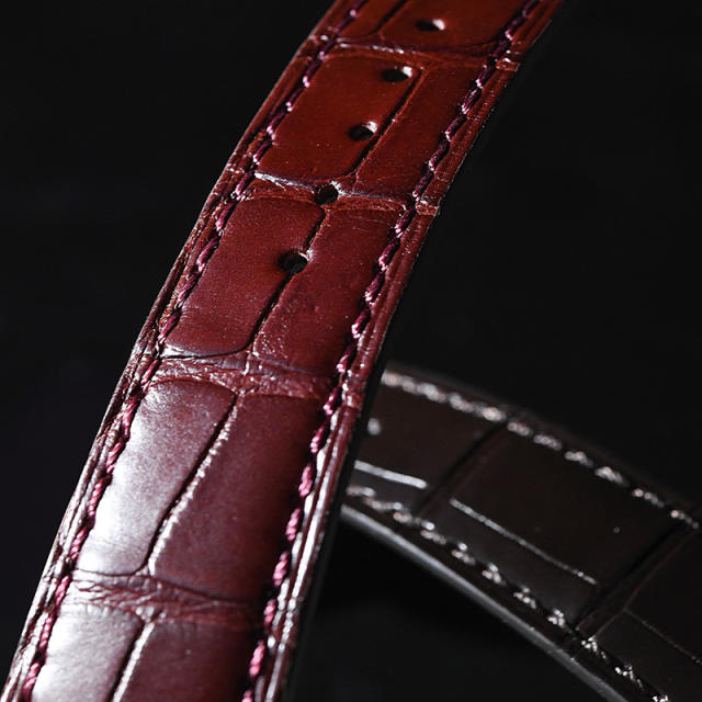 维瑞亚美洲鳄鱼皮表带适用于积家大师39mm