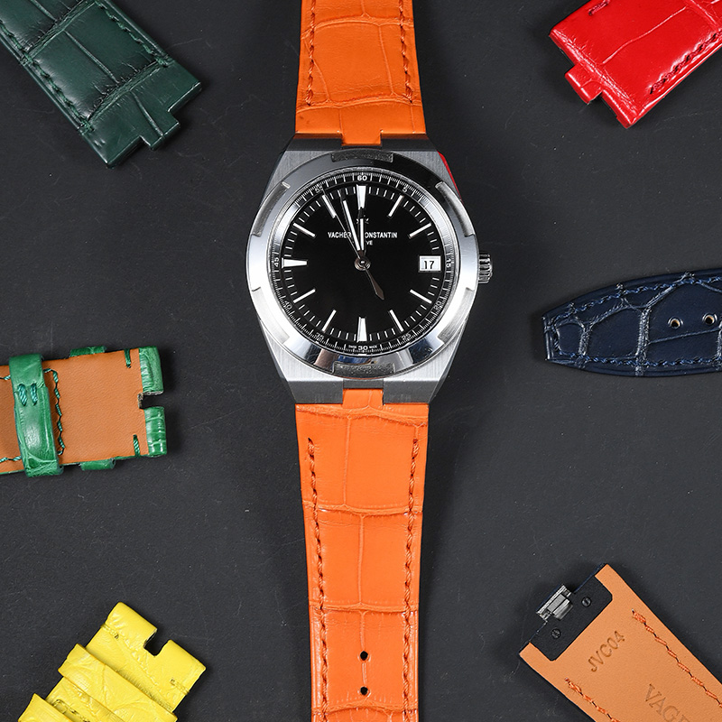 维瑞亚美洲鳄鱼皮表带适用于纵横四海4500V.5500V.7900V