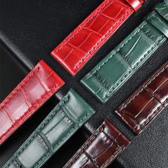 维瑞亚美洲鳄鱼皮表带适用于万国柏涛菲诺月相37mm表径