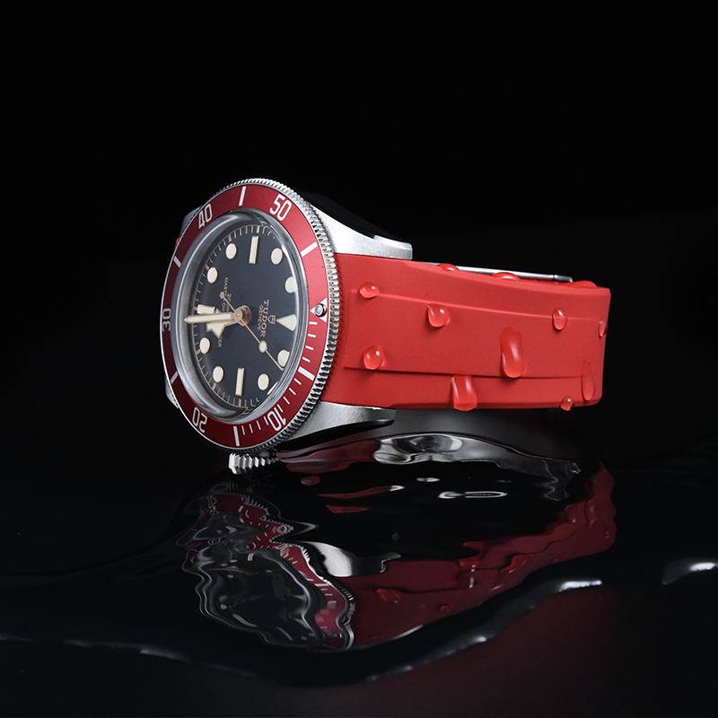 维瑞亚橡胶表带适用于帝舵2024年新款碧湾41mm M7941A1A0RU  