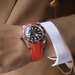 维瑞亚橡胶表带适用于帝舵2024年新款碧湾41mm M7941A1A0RU