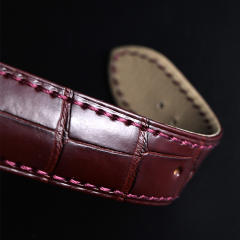 维瑞亚鳄鱼皮表带适用于欧米茄蝶飞系列41mm