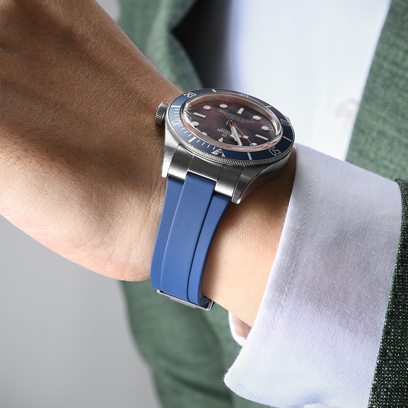 【头粒款+折叠扣】维瑞亚橡胶表带适用于帝舵1958钢壳39表径