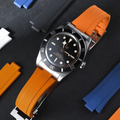 维瑞亚橡胶表带适用于帝舵54型钢壳款37表径