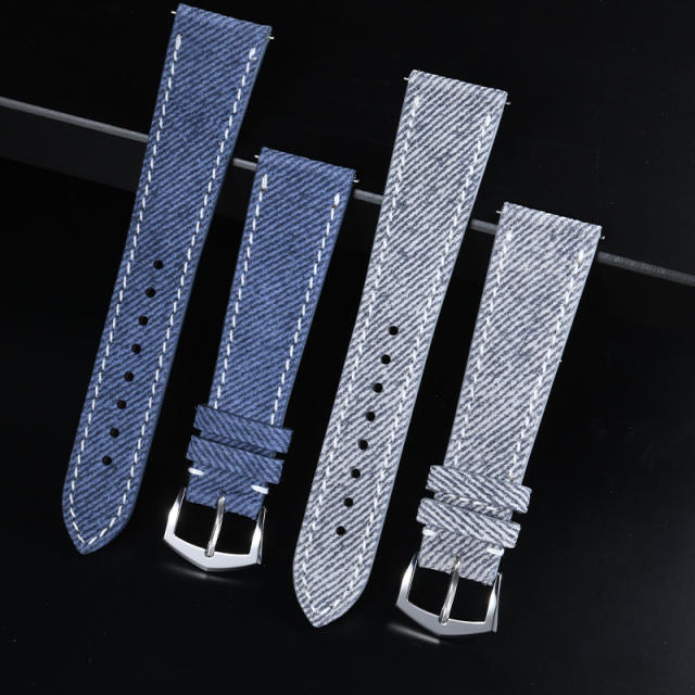 维瑞亚Jeans牛仔布纹小牛皮表带适用百达翡丽19/20/21/22mm