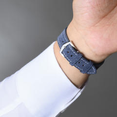 维瑞亚Jeans牛仔布纹小牛皮表带适用百达翡丽19/20/21/22mm