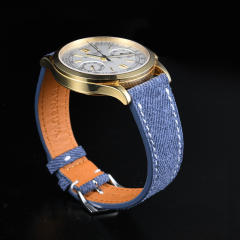 维瑞亚Jeans牛仔布纹小牛皮表带适用百达翡丽19/20/21/22mm