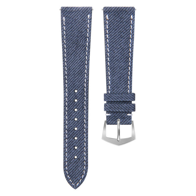 维瑞亚Jeans牛仔布纹小牛皮表带适用百达翡丽19/20/21/22mm