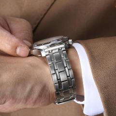 维瑞亚 不锈钢表带 适用于OMEGA欧米茄 新海马300 6点日历窗