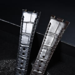 维瑞亚鳄鱼皮表带适用于AP皇家橡树离岸37mm 15450or金壳皮带款