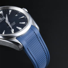 维瑞亚橡胶表带适用于Omega 海马150m 双日历 41.5表径