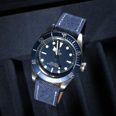 维瑞亚Jeans牛仔布纹小牛皮表带 平头通用18/19/20/21/22/23mm